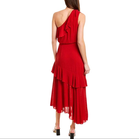 WAYF Red Ruffle “Erika” dress sz Large EUC - Picture 5 of 7